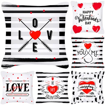 Personalizável Nórdicos Vermelho do Amor Dia dos Namorados Curto Plush Fronha de Almofada Nova Casa Branca Almofadas Decorativas