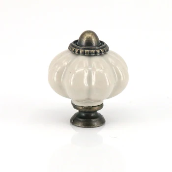 6PCS Único furo de Cerâmica botão de Mobiliário de Cozinha armário de gavetas Puxador cor Cinza Botão