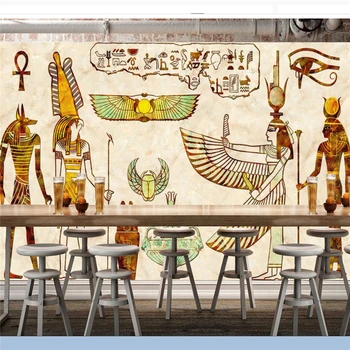 wellyu papel de parede para quarto papel de parede Personalizado Nostálgico retro Egípcio ídolo de parede papel de parede para parede 3 d tapety