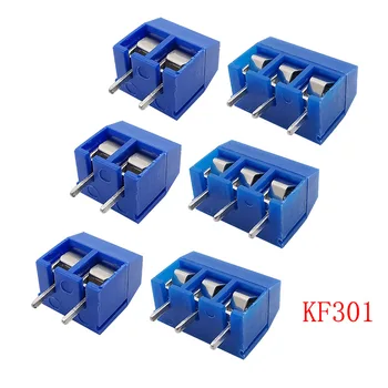 KF301-2P KF301-3P 5.0 mm Montagem em PCB Bloco de Terminais com Parafuso Conector de 2 Pino 3 Pino Parafuso de 5.0 mm Spliceable do PWB Bloco Terminal Conector