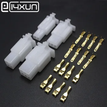40 conjuntos de 2,8 mm 2/3/4/6 Forma/pin Conector Elétrico Kits Masculino Feminino soquete plug para Moto Carro ect. Frete grátis novo