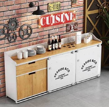 O Nordic light luxo moderno e minimalista armário lateral restaurante vinho armário de cozinha em madeira maciça de chá do lado do armário de armazenamento de armazenamento