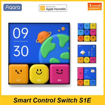 2023 Aqara Smart Switch S1E Touch Control 4 Full LED Timer Calendário Estatísticas de Potência Cena de Configuração Remota Para Homekit Aqara APP