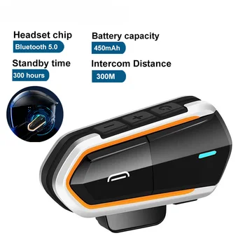 Capacete de motociclista Intercom Fone de ouvido Bluetooth Para 2 Piloto Com Rádio FM DSP Noice Redução de mãos-livres Capacete de Moto accesorios Novo
