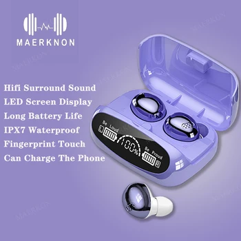 M32 Bluetooth 5.0 Controle do Toque de Fone de ouvido TWS Redução de Ruído Baixo de Música de Jogos Impermeável Fone de ouvido com Visor de LED Fones de ouvido