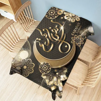 Eid Mubarak, A Decoração Do Restaurante Toalha De Mesa Ramadã Decoração De Casa De Arte Islâmica Retangular Capa Impermeável Tabela Mesas De Mantel