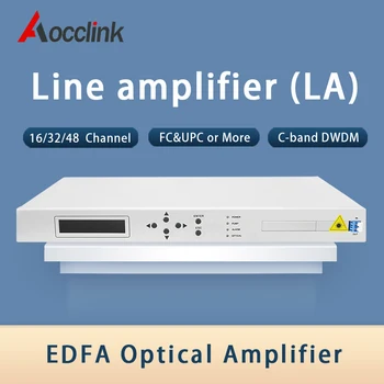 EDFA Óptico Amplificador banda C, Sistema DWDM; CH16/CH32/CH48 14dBM Ganho; DC+AC de Alimentação LC