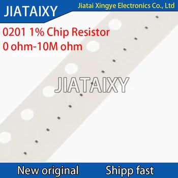 100pcs 0201 1% Resistores SMD 1/20W chip de resistência 0R ~ 10M ohm 10R 100R 220R 330R 470R 47K 1K 10K 4.7 K 100 K 100 K 330K 470 ohm
