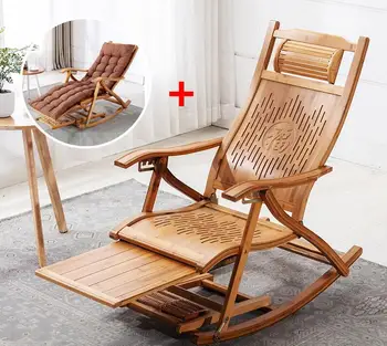 Moderno dobramento de cadeiras de bambu cadeira de balanço com camas cobertas/exposto salão de cama de bambu mobiliário de Balancim estabelecidos