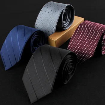 7cm de Poliéster Jacquard Auto-Amarrado Profissionais Vestido Formal, Homens de Negócios Gravatas Disponível Em 25 Cores de Gravatas para Homens