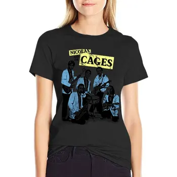 Nicolas e as Gaiolas (Nic Cage Banda Camisa de T-Shirt gráfico de t-shirts para Mulheres tops