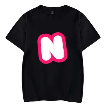 Nada Merch N Logotipo Impresso Camiseta Unisex Crewneck Short Sleeve Tee Homens Mulheres T-shirt 2022 Jovem Youtuber Roupas da Moda