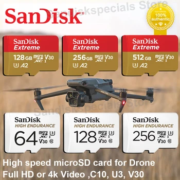 MicroSDXC SanDisk Cartões de Memória de Alta Velocidade C10 V30 vídeo 4K Micro SD Cartão Flash DJI Mavic Câmera GoPro Nintendo Interruptor de PC