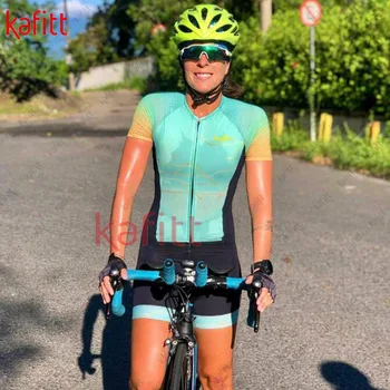 Kafit Verão Nova Mulher Manga Curta Ciclista de Estrada de Ciclismo de Equipamentos de Macacão Conjunto