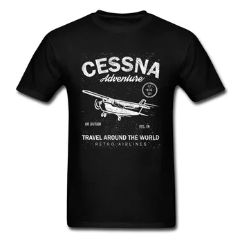 Cessna Lazer Marca Biplano Camiseta de Avião para Viagens de Aventura em Todo O Mundo Vintage T-Shirt dos Homens Gráfica Tees Dia do Pai