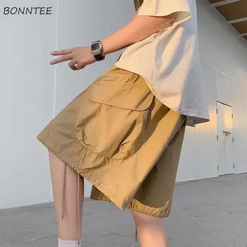 Shorts Homens Verão Designer Grandes Bolsos Bonito Streetwear Calças Adolescentes de Todos-jogo Japonês Ulzzang Elegante Vitalidade Alunos