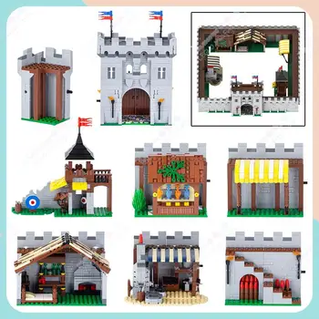 Militar Medieval Arquitetura da Série MOC Blocos de Construção DIY Castelo de Peixe Ironware Lojas Cena de Montagem de Tijolos de Brinquedos Para Crianças