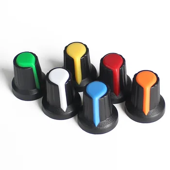 30PCS WH148 AG2 Potenciômetro Botão Cap 15*17MM de Plástico Botões Kit Azul/Verde/Laranja/Branco/Vermelho/Amarelo 6color*5PCS