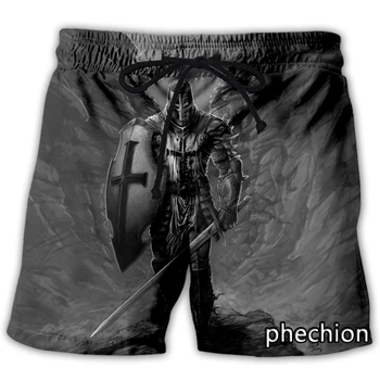 phechion Nova Moda Homens/Mulheres Cavaleiro Templário Impressão 3D Shorts Ocasionais de Novidade Streetwear Homens Soltos Sporting Shorts L90