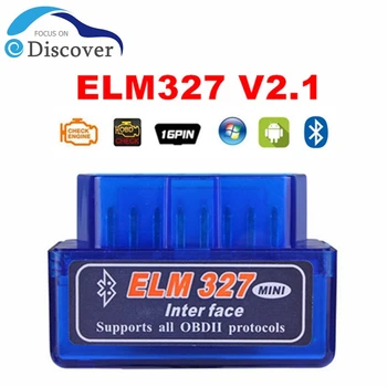 Super ELM327 Bluetooth V2.1 Scanner OBD2 BT ELM 327 OBD II IOS OBD Protocolo de Leitor de Código de Diagnóstico Ferramenta de Mini ELM327 2.1