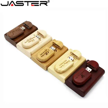 JASTER, unidade flash USB de Madeira +Embalagem caixa de madeira vermelha pendrive de 64GB 4GB 8GB 16GB 32GB de memória stick LOGOTIPO personalizado de fotografia presente