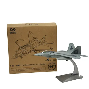 Diecast Escala De 1/100 Americana F22 Lutador De Material De Liga De Simulação Modelo De Avião De Brinquedo De Exibição De Coleção Estática De Decoração