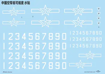 Cinco estrelas 1/48 FS48004 Chinês PLA força aérea de Baixa Visibilidade Decalque Conjunto
