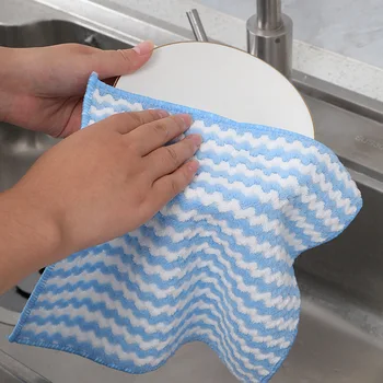 Preguiçoso limpe engrossado absorvente de cozinha prato panos de cozinha para remover o óleo e a sujeira de limpeza coral de veludo toalhetes de cem pano de limpeza