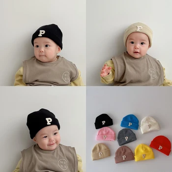 Novo Bebê Beanies Bebê Recém-nascido Meninos Meninas rapazes raparigas Caps coreano Moda infantil de Malha de Lã, Chapéus de Cor Sólida Acessórios Crianças de 0-2 anos de Idade