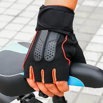 1 Par De Luvas De Ciclismo Touchscreen Metade Do Dedo De Fitness Condução Respirável E Tela De Toque De Luvas De Musculação Ao Ar Livre Luvas De Desporto