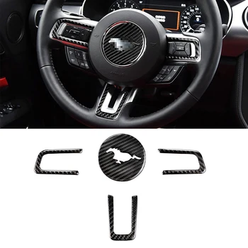 para Ford Mustang 2015-2020 Carro Volante Decalque Decoração Tampa jogos de Guarnição Auto Acessórios internos de Fibra de Carbono
