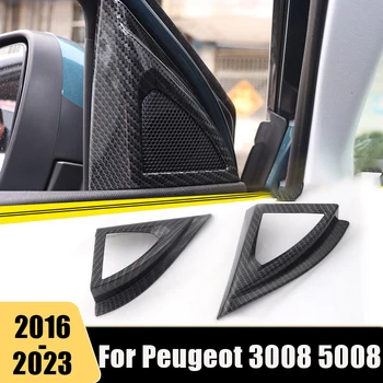 Peugeot 3008 5008 GT 2016 2017 2018 2019 2020 2021 2022 2023 Frente da Janela da Porta Interior de Um Triângulo Colum Tampa Guarnição Acessórios