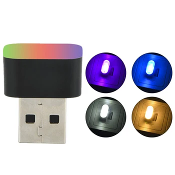USB Mini do DIODO emissor de Luz do USB Noite a Luz de Modelagem de Carro Ambiente de Luz de Néon Luz Interior do Carro Jóias (5 tipos de cores de luz)