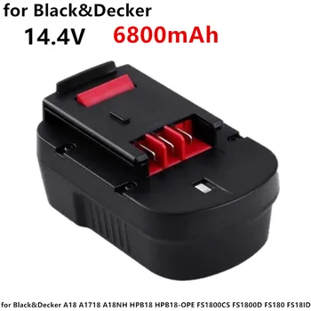 6800mAh 14,4 V NI-MH Bateria Recarregável para a Black&Decker A18 A1718 A18NH HPB18 HPB18-OPE FS1800CS FS1800D FS180 FS18ID
