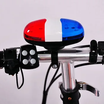 Campainha de bicicleta LED 6 4 Tom de Bicicleta Buzina de Bicicleta Chamada de Bicicleta LED Luz da Polícia Eletrônico Sirene Alta Garoto de Acessórios de Moto Scooter MTB