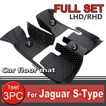 Carro Tapetes Para A Jaguar S-Type SType S Tipo De 1999~2007 Tapete De Couro Durável Tapete Anti Suja Almofadas Interiores Parte Dos Acessórios Do Carro