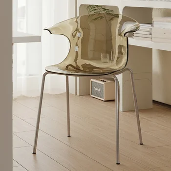 Cozinha Nórdica Moderno, Cadeiras de Acento Ergonômico de Cadeira de Acrílico Transparente Ins cadeiras para pequenos espaços De Comedor de Móveis da Casa WK50CY