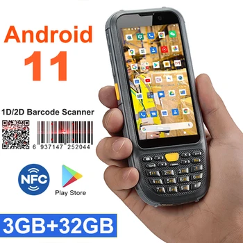 8 - Core CPU Robusto Android 11 3+32G Terminal 1D 2D Barcode Scanner Seguro PSAM Industrial PDA Handheld NFC