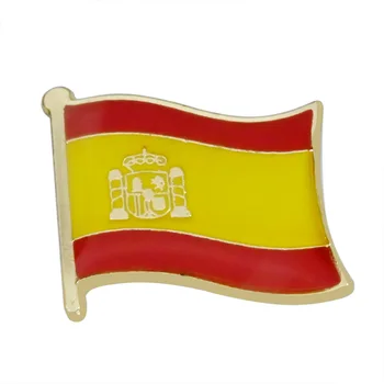 Espanha Metal Bandeira Alfinetes De Lapela-Países Da Europa Do Sul Aleatório Emblemas Dia Nacional Broches Mochila Acessórios(10 Peças/Lote)