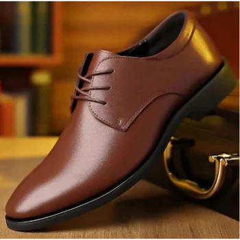 Sapatos de couro Masculina 2023 Outono Mens Sapatos de Couro Business Casual Homens de Estilo inglês Formal de Calçados de Couro Masculino, os homens sapatos