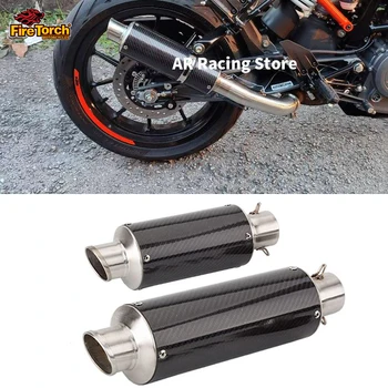 De 50,8 mm E-Marca de Exaustão da Motocicleta modificar Silenciador de Tubos de Fibra de Carbono de Motocross de Escape de Moto Universal para FZ6N Z1000 ZX14R etc