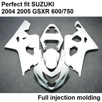Plástico ABS carenagens para Suzuki de moldagem por injeção GSXR600 k4 04 05 branco kit de carenagem GSXR750 2004 2005 WN70