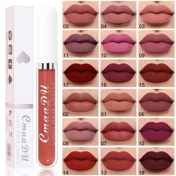 18 Cores Velvet Matte Lip Gloss Nude Líquido Batons Impermeável De Longa Duração Antiaderente Copa Lipgloss Maquiagem Sexy Lip Tint Esmalte
