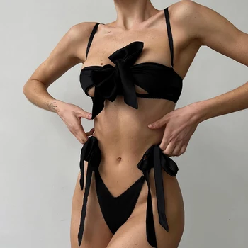 Negra Sensual Com Roupas Finas Íntima Lingerie Sexy Conjunto Bowknot Bodysuit 2 Peça Sissy Abrir O Sutiã Breve Define Sexy Íntima