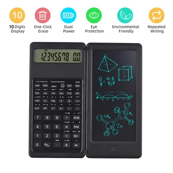 10 Dígitos Dobrável Calculadora com LCD Manuscrito Conselho Calculadoras Portáteis com Caneta Stylus Botão erase (Apagar) a Função de Bloqueio de Aprender