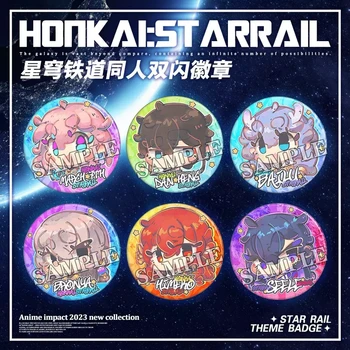 Anime Honkai: Estrela Ferroviário Dan Heng 7 de Março, Himeko Moda Emblema de Metal Pinos Broche Brinquedos de Colecção de Vestuário, Decoração Cosplay