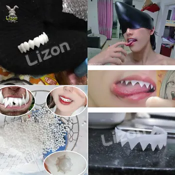 Motosserra Homem Cosplay de Energia Dentes Cosplay Dentes de Tubarão DIY Dentes de Vampiro de Halloween Horror Adereços
