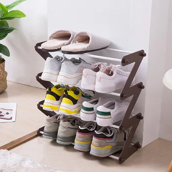 1PCS Simples sapateira com Camadas de Armazenamento Titular de Projeto Z-Tipo de Sapato Gancho para a Família Dormitório Livro Rack Organizador de Diversos