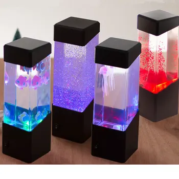 LED colorido água-viva/Peixe Noite de Luz de Carregamento USB água-viva de Aquário de Lâmpada Decorativa para Crianças de Presente de Aniversário em Casa de Decoração de Quarto