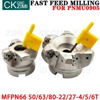 MFPN66 50-22-4T 63-22-5T 80-27-6T ângulo Direito fresa rápido de alimentação de fresa de facear ferramentas Intercambiáveis para PNMU0905 insere